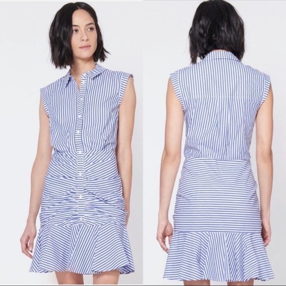 Veronica Beard Dresses Veronica Beard Bell Button Down Ruched Shirt